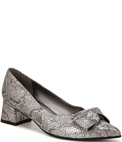 Naturalizer Mavis Metallic Snake Print Leather Bow Pumps