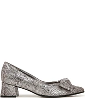 Naturalizer Mavis Metallic Snake Print Leather Bow Pumps