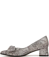 Naturalizer Mavis Metallic Snake Print Leather Bow Pumps