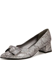 Naturalizer Mavis Metallic Snake Print Leather Bow Pumps