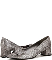 Naturalizer Mavis Metallic Snake Print Leather Bow Pumps