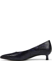 Naturalizer Natalia Snake Skin Leather Kitten Heel Pointy Toe Leather Pumps