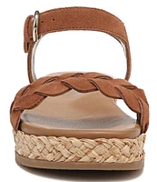 Naturalizer Neila Suede Ankle Strap Espadrille Platform Sandals