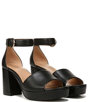 Naturalizer Pearlyn Leather Ankle Strap Platform Sandals