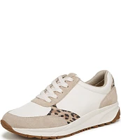 Naturalizer Shay Leather Leopard Detail Lace-Up Sneakers