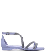 Naturalizer Sicily Strappy Crystal Embellished Flat Sandals