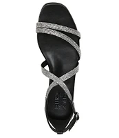 Naturalizer Sicily Strappy Crystal Embellished Flat Sandals