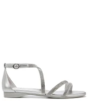 Naturalizer Sicily Strappy Crystal Embellished Flat Sandals