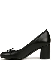 Naturalizer Sienna Leather Block Heel Bow Pumps