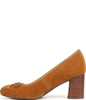 Naturalizer Sienna Suede Block Heel Bow Pumps