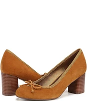 Naturalizer Sienna Suede Block Heel Bow Pumps