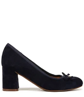 Naturalizer Sienna Suede Block Heel Bow Pumps