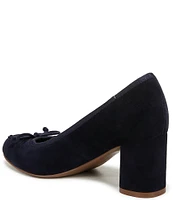 Naturalizer Sienna Suede Block Heel Bow Pumps