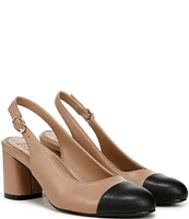 Naturalizer Sophie Leather Slingback Cap Toe Pumps