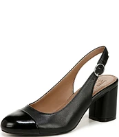 Naturalizer Sophie Leather Slingback Cap Toe Pumps