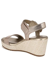 Naturalizer Stella Leather Platform Espadrille Wedge Sandals