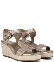 Naturalizer Stella Leather Platform Espadrille Wedge Sandals