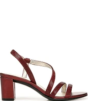 Naturalizer Vanessa Leather Strappy Crystal Detail Block Heel Evening Dress Sandals