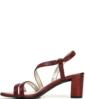 Naturalizer Vanessa Leather Strappy Crystal Detail Block Heel Evening Dress Sandals