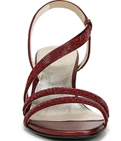 Naturalizer Vanessa Leather Strappy Crystal Detail Block Heel Evening Dress Sandals