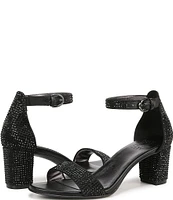 Naturalizer Vera Glitz Rhinestone Ankle Strap Block Heel Dress Sandals