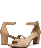 Naturalizer Vera Leather Ankle Strap Block Heel Dress Sandals