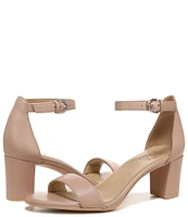 Naturalizer Vera Leather Ankle Strap Block Heel Dress Sandals