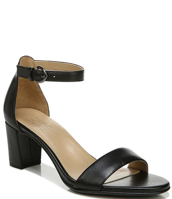 Naturalizer Vera Leather Ankle Strap Block Heel Dress Sandals