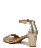 Naturalizer Vera Leather Metallic Ankle Strap Block Heel Dress Sandals