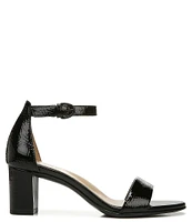 Naturalizer Vera Crinkle Patent Leather Ankle Strap Dress Sandals