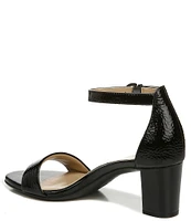 Naturalizer Vera Crinkle Patent Leather Ankle Strap Dress Sandals