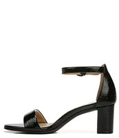 Naturalizer Vera Crinkle Patent Leather Ankle Strap Dress Sandals