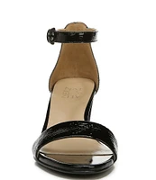 Naturalizer Vera Crinkle Patent Leather Ankle Strap Dress Sandals