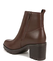 Naturalizer Verney Weatherproof Leather Block Heel Chunky Lug Sole Chelsea Platform Booties