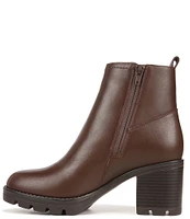 Naturalizer Verney Weatherproof Leather Block Heel Chunky Lug Sole Chelsea Platform Booties