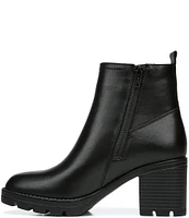 Naturalizer Verney Weatherproof Leather Block Heel Chunky Lug Sole Chelsea Platform Booties