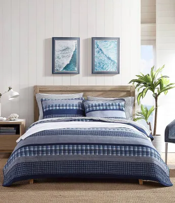 Nautica Addison Plaid Cotton Reversible Quilt Mini Set