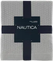 Nautica Baird Diamond Knit Solid Cotton Bed Blanket