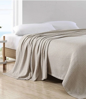 Nautica Baird Diamond Knit Solid Cotton Bed Blanket