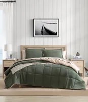 Nautica Beckett Green Brushed Microsuede Reversible Comforter Mini Set