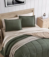 Nautica Beckett Green Brushed Microsuede Reversible Comforter Mini Set