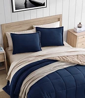 Nautica Beckett Navy Microsuede Reversible Comforter and Sham Mini Set