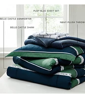 Nautica Bellecastle Navy Microfiber Reversible Comforter Mini Set