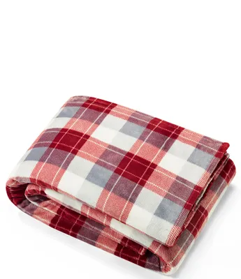 Nautica Bluff Plaid Ultra Soft Plush Bed Blanket