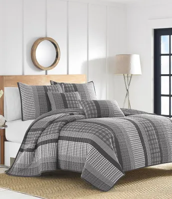 Nautica Gulf Shores Grey Striped Quilt Mini Set