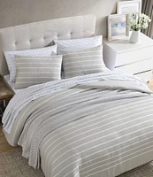 Nautica Hadley Beige Microfiber Reversible Comforter and Sham Mini Set