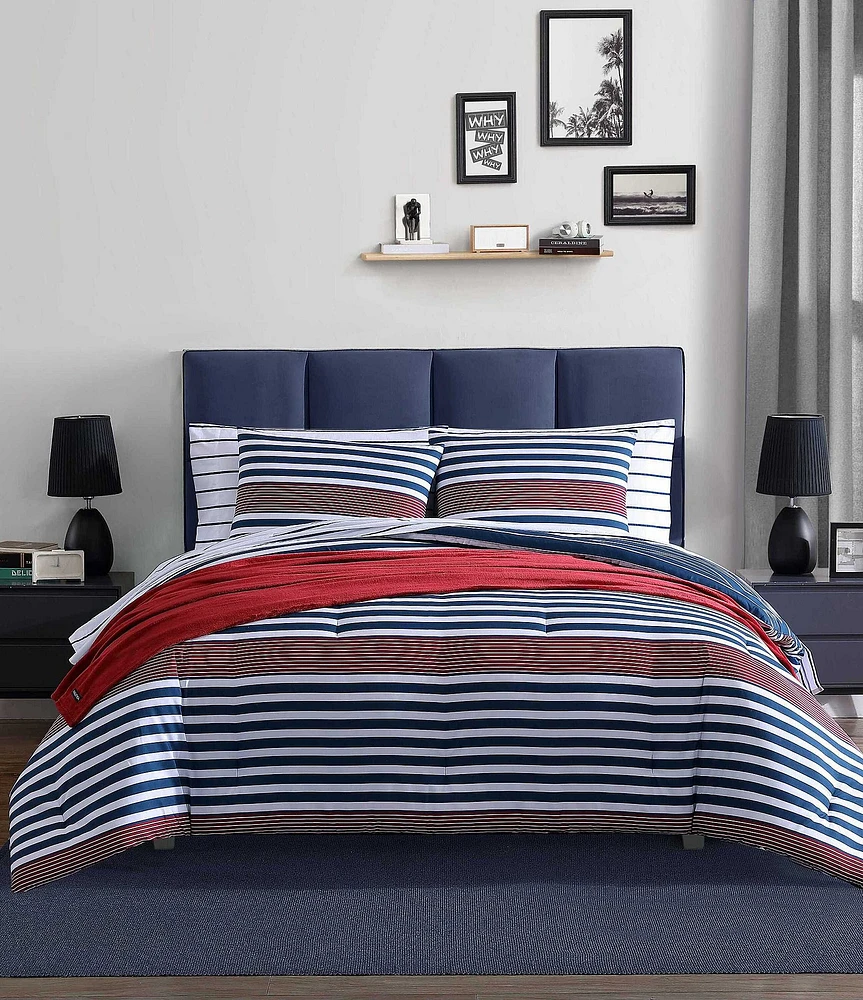 Nautica Kennedy Stripe Microfiber Reversible Comforter Mini Set