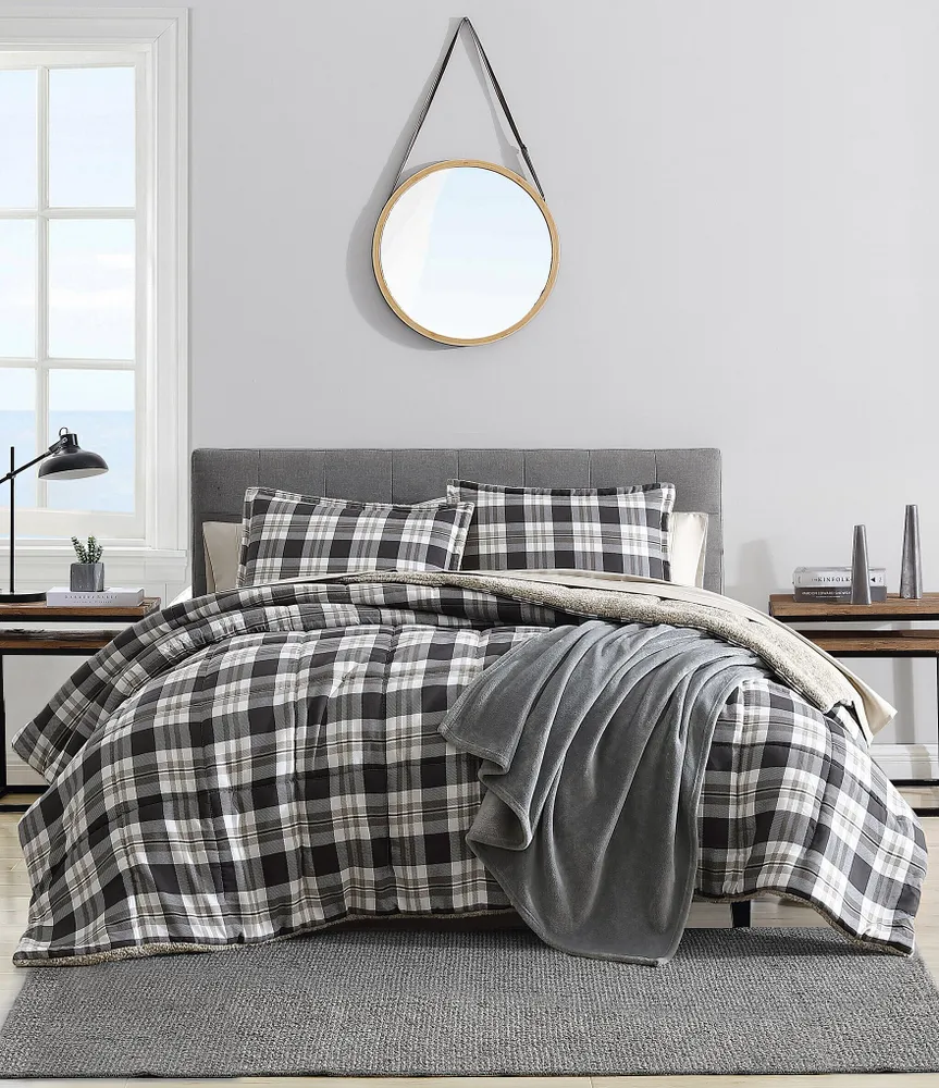 Nautica Lewes Grey Microsuede Reversible Comforter Mini Set