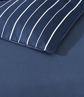 Nautica Longdale Solid Striped Brushed Microfiber Reversible Duvet Cover Mini Set