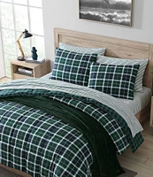 Nautica North Sail Plaid Microfiber Reversible Duvet Cover Mini Set